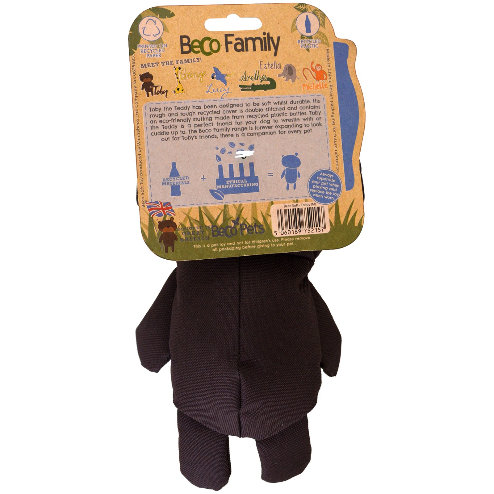 Comprar Beco Pets, Brinquedo Macio Ecológico Toy, Para Cães, Médio, Toby O Ursinho, 1 Toy - Imagem 3