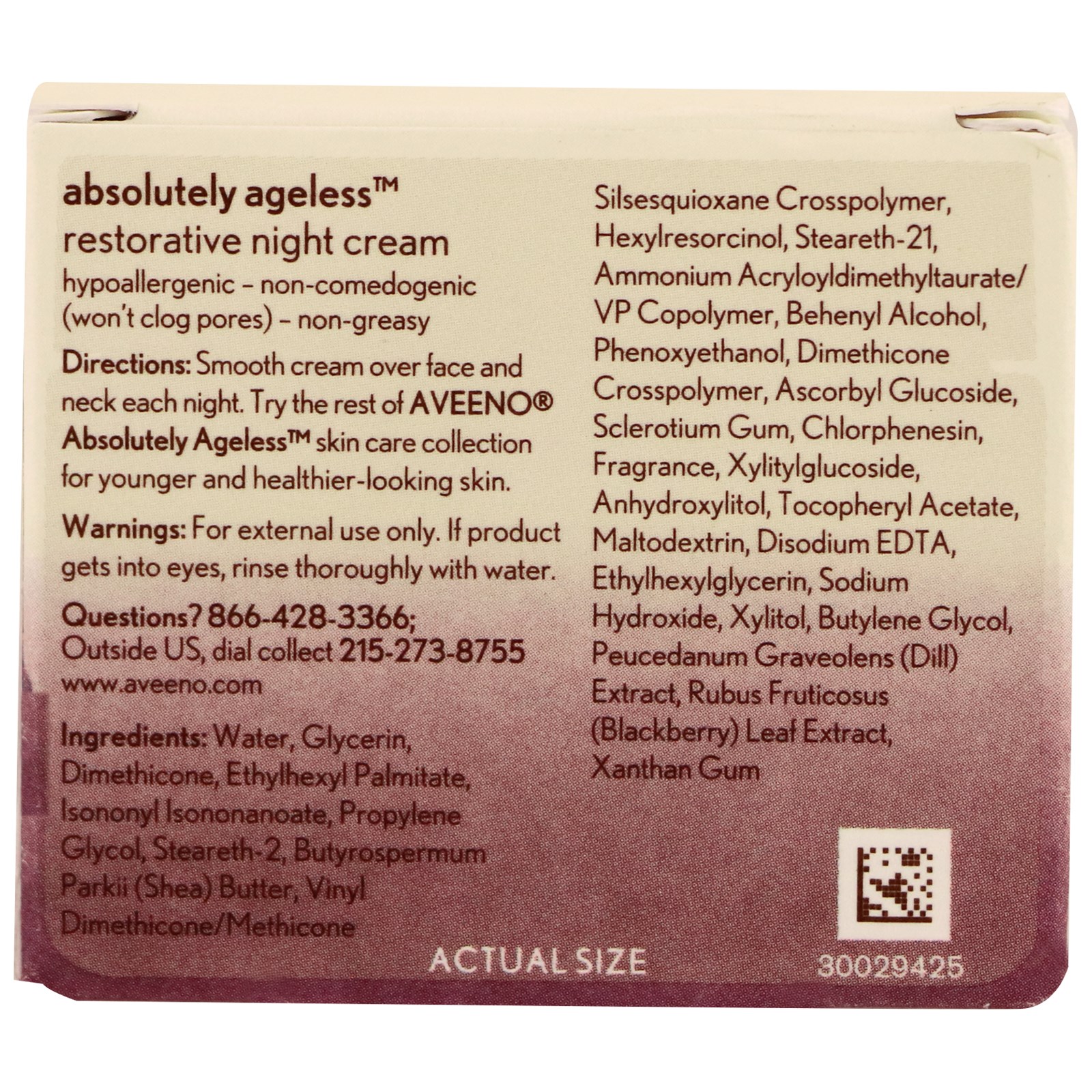 Comprar Aveeno, Absolutamente sem envelhecimento, Creme restaurador noturno, 1,7 oz (48 g) - Imagem 3