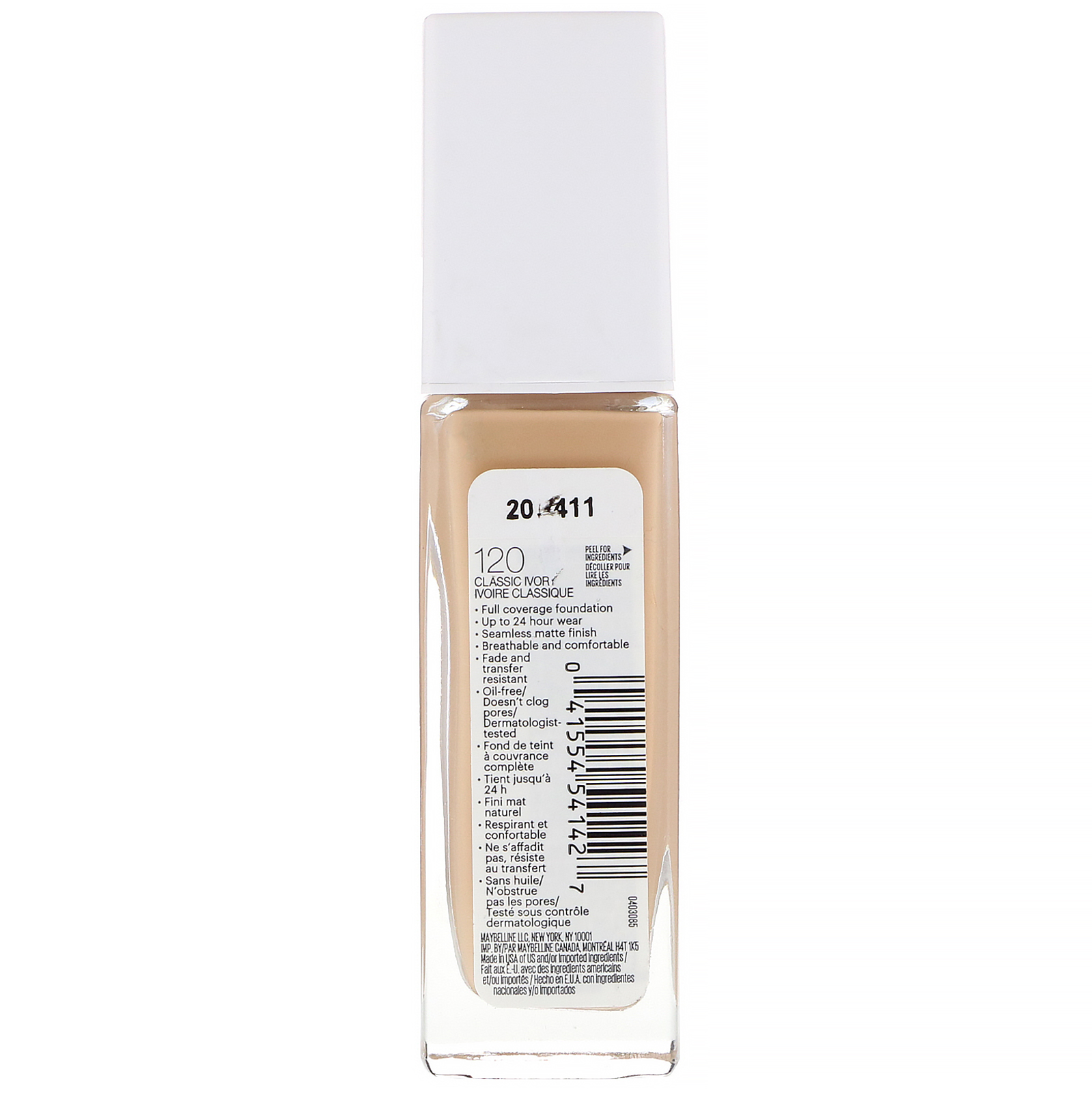 Comprar Maybelline, Super Stay, base de cobertura total, 120 Classic Ivory, 30 ml - Imagem 2