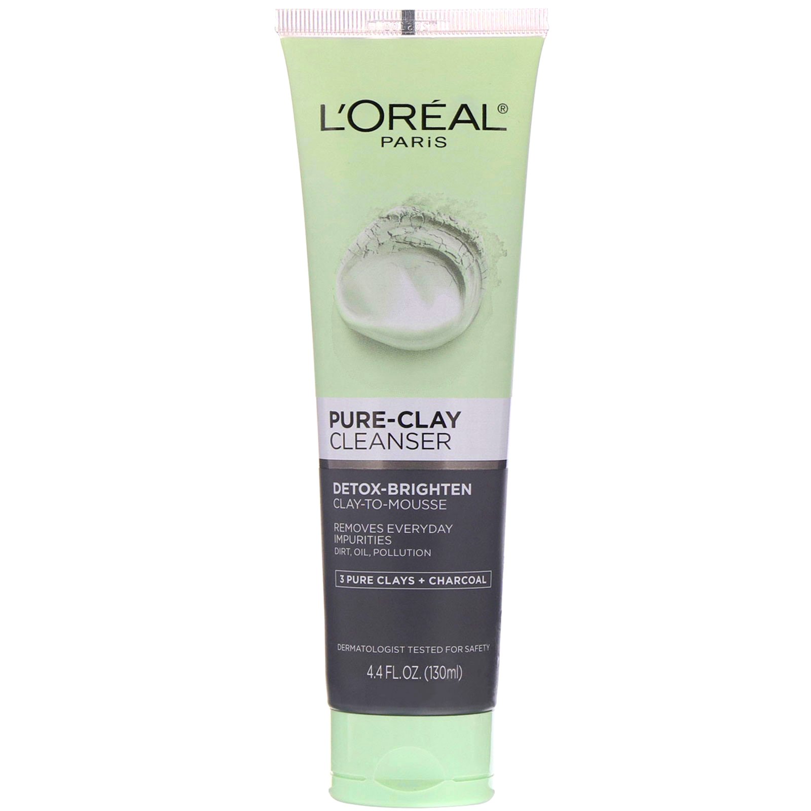 Comprar L'Oreal, Limpador Pure-Clay, Detox-Brighten, 3 tipos de argilas puras + carvão, 130 ml