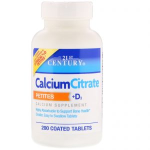 Comprar 21st Century, Calcium Citrate Petites + D3, 200 Coated Tablets