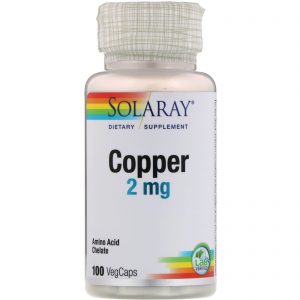 Comprar Solaray, Copper, 2 mg, 100 VegCaps