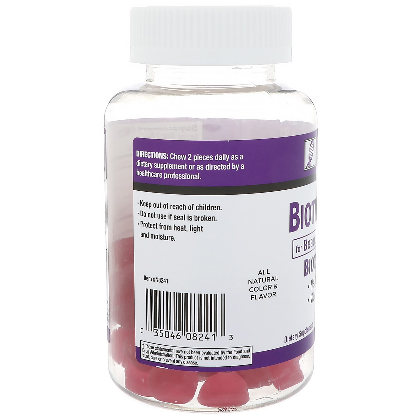 Comprar Rejuvicare, Gominhas de Biotina, Sabor Morango, 10.000 mcg, 60 Gominhas - Imagem 3