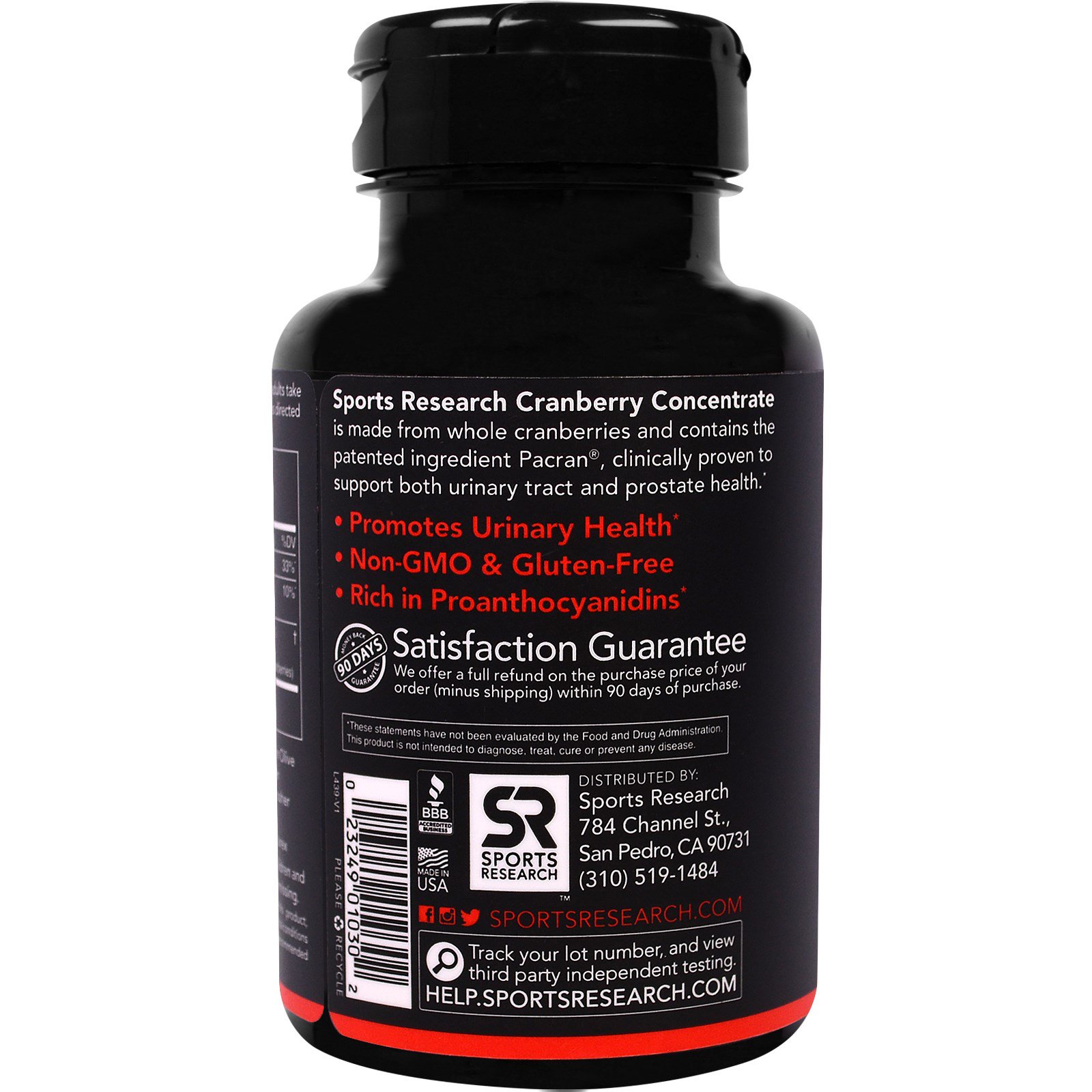 Comprar Sports Research, Concentrado de Cranberry, 250 mg, 90 Cápsulas Softgel - Imagem 3