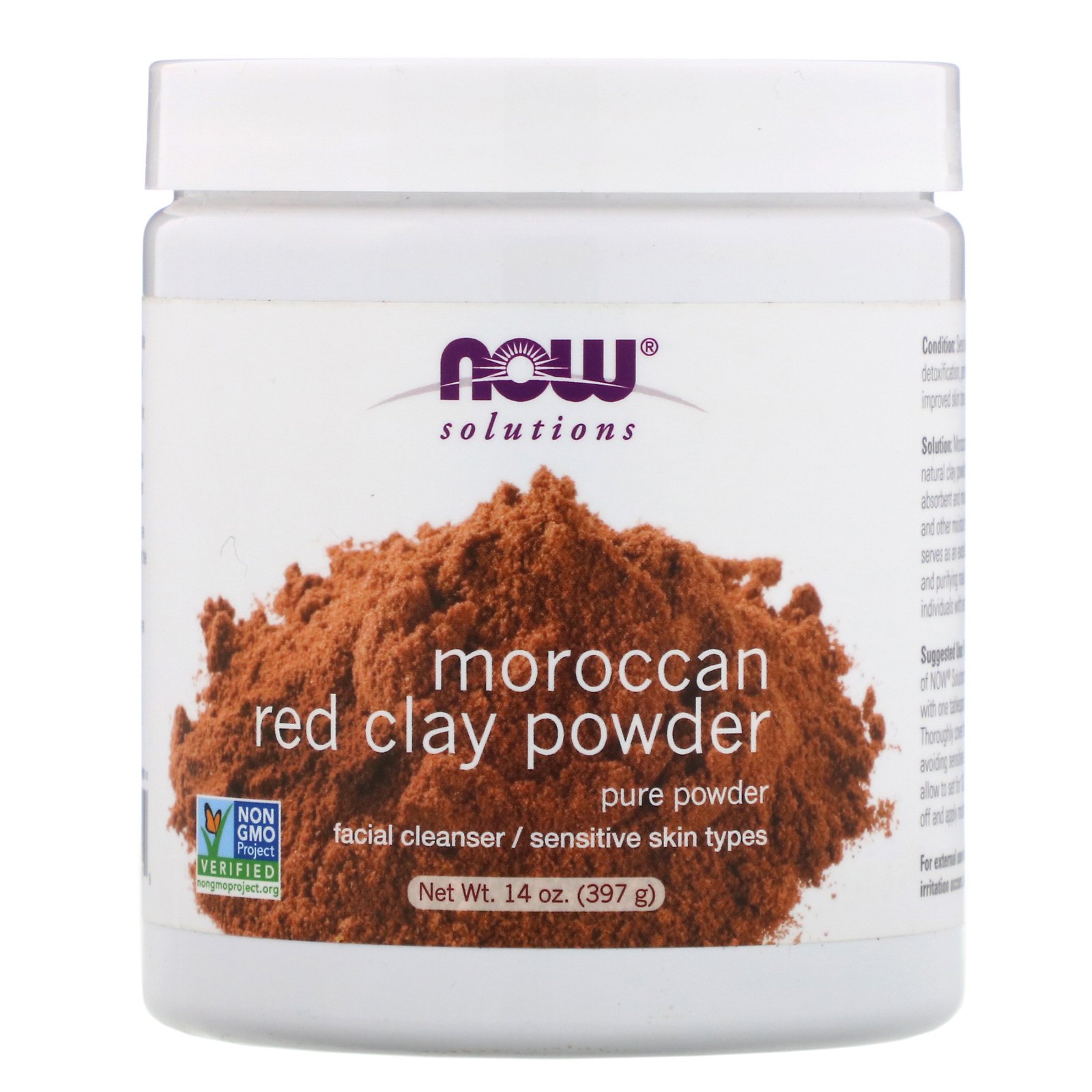 Comprar Now Foods, Solutions,Moroccan Red Clay Powder, 14 oz (397 g)