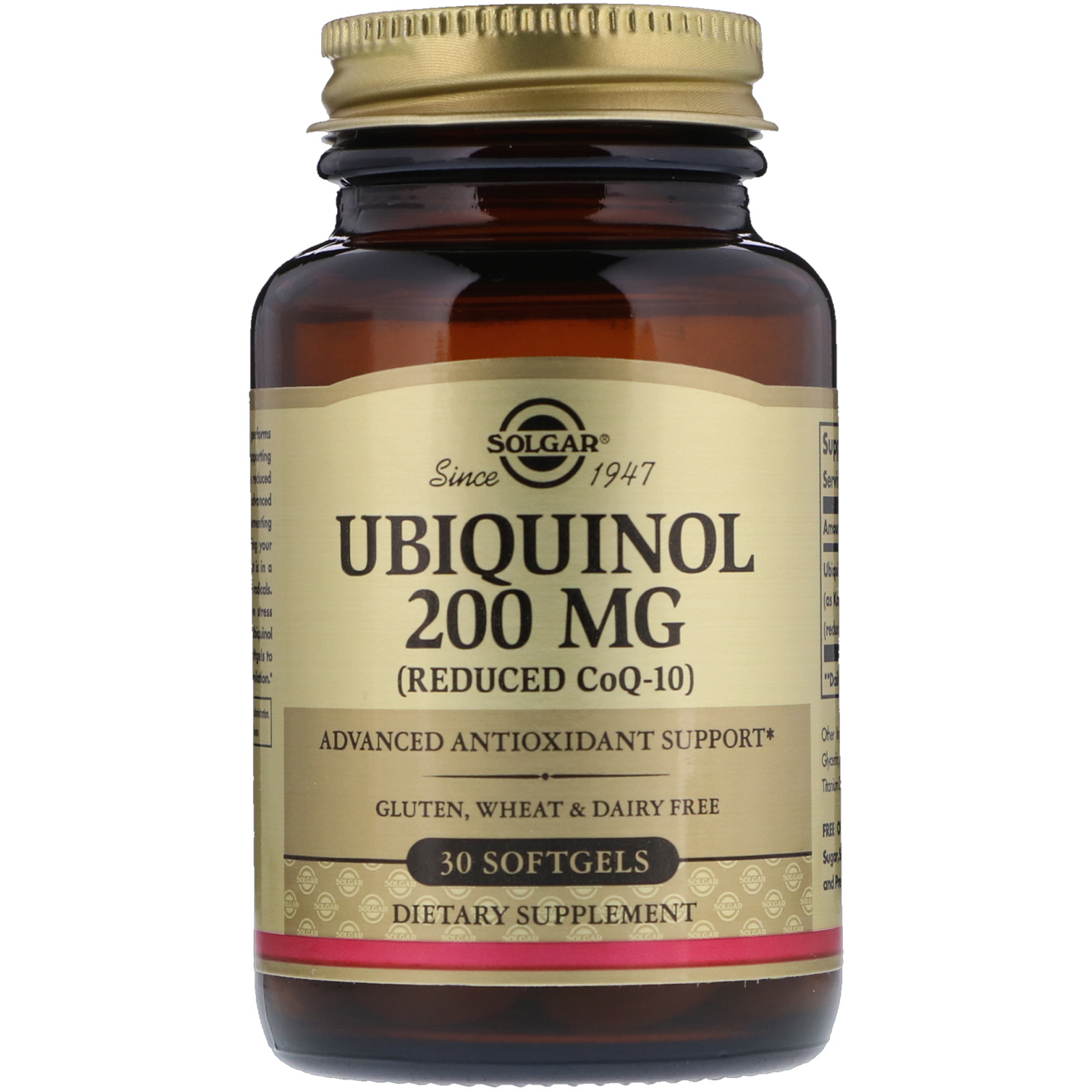 Comprar Solgar, Ubiquinol (CoQ10 Reduzido), 200 mg, 30 Cápsulas Softgel