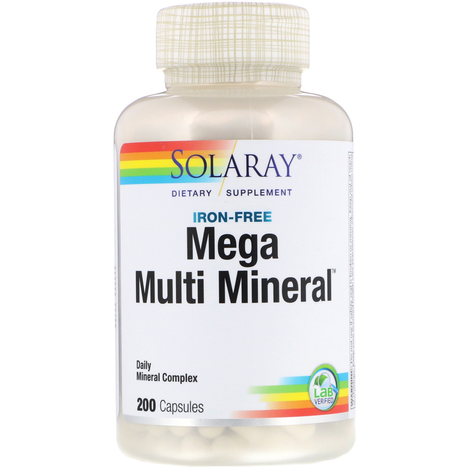 Comprar Solaray, Mega Multimineral, Sem Ferro, 200 cápsulas