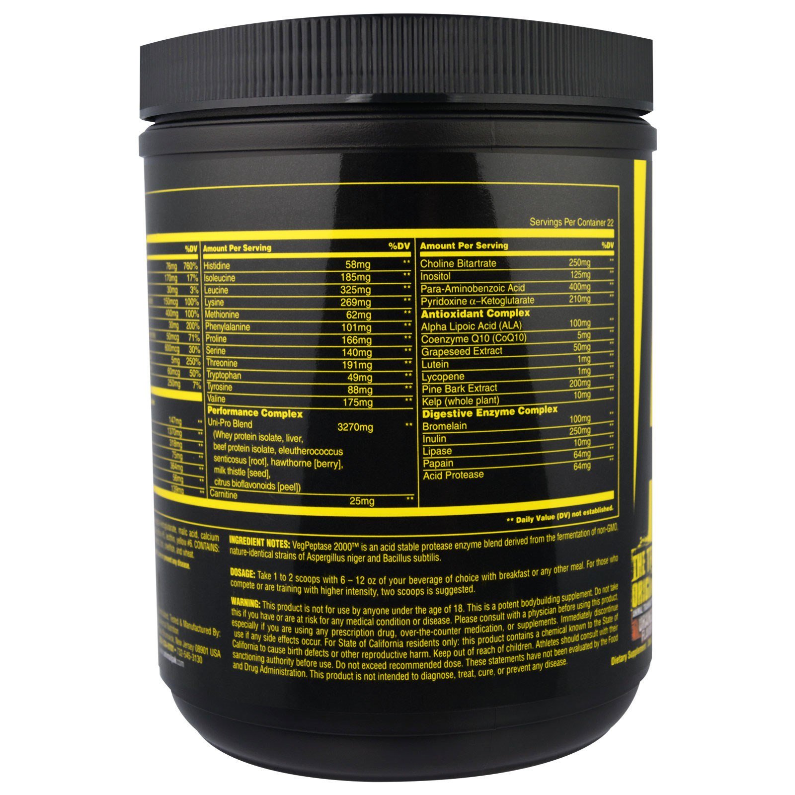 Comprar Universal Nutrition, Animal Pak, Training Powder, Orange Flavor, 388 g - Imagem 3