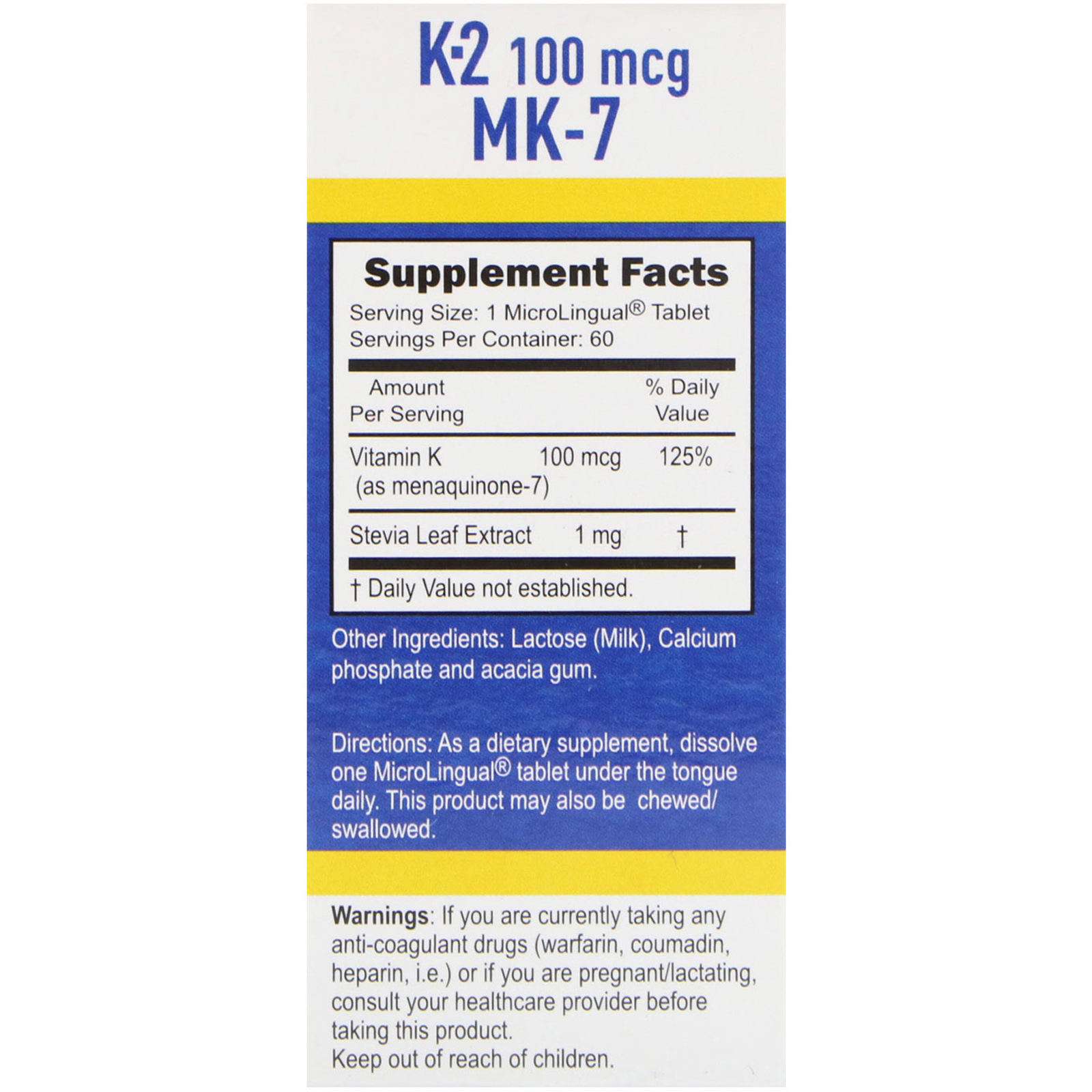 Comprar Superior Source, Vitamina K-2, 100 mcg, 60 comprimidos microlinguais solúveis instantâneos - Imagem 2