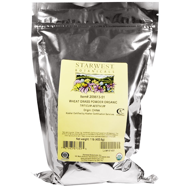Comprar Starwest Botanicals, Grama de Trigo Orgânica em Pó, 453,6 g (1 lb)
