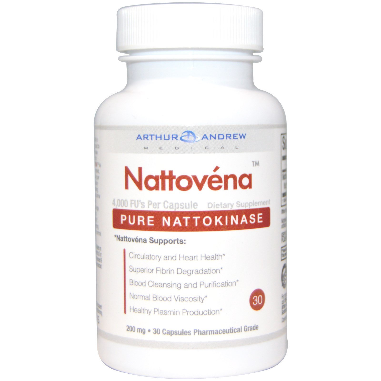 Comprar Arthur Andrew Medical, Nattovena, natoquinase pura, 200 mg, 30 cápsulas
