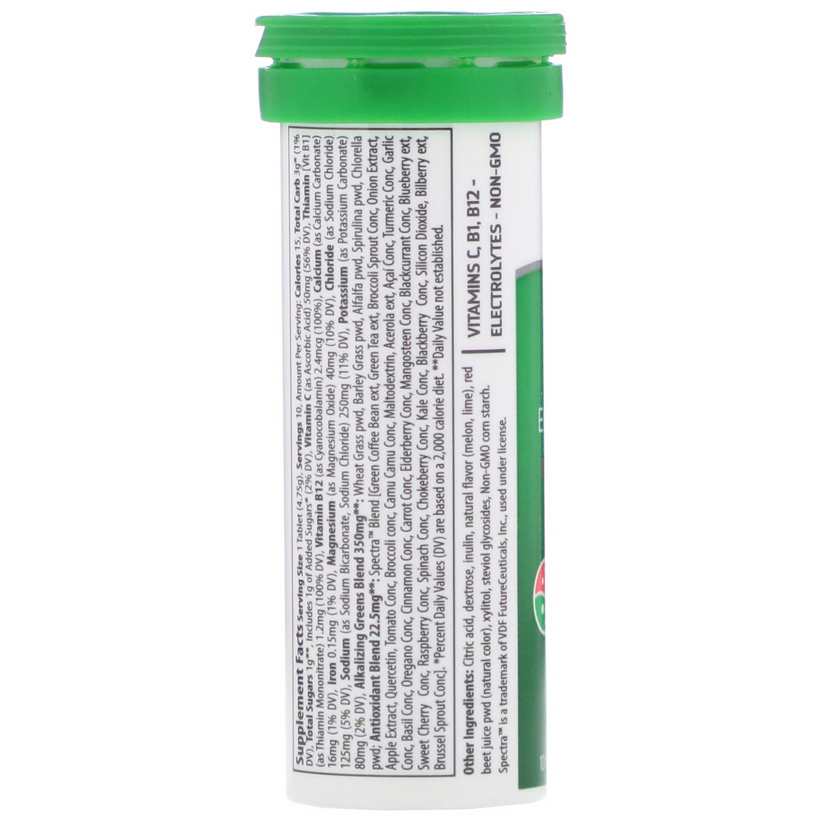 Comprar Trace Minerals Research, Greens, Effervescent Tablets, Melon Lime Flavor, 10 Tablets - Imagem 2