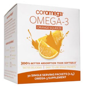 Comprar Coromega, Ômega 3, Sachês Sabor Laranja, 30 Sachês Individuais (2.5 g) cada