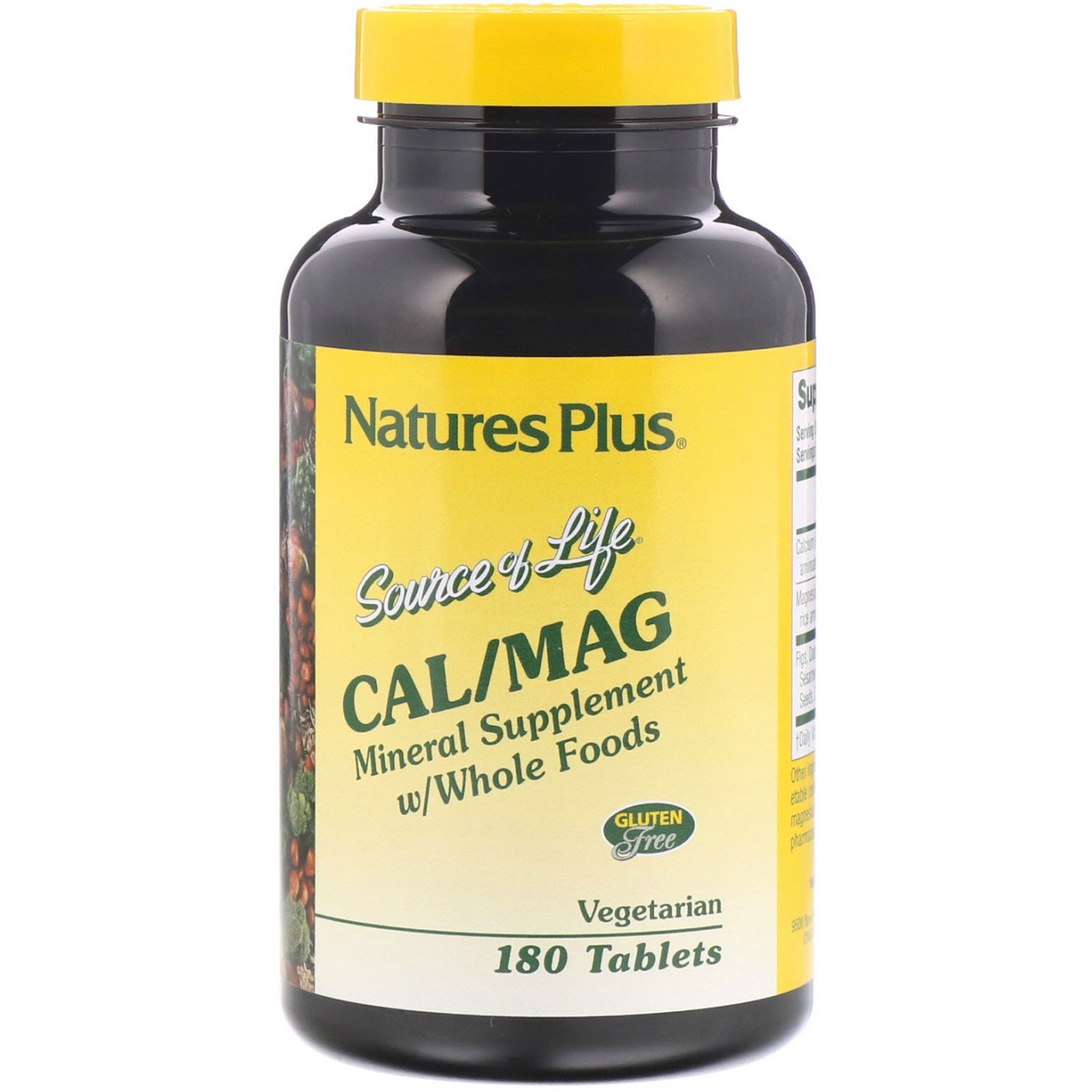 Comprar Nature's Plus, Source of Life, Cal/Mag, Mineral Supplement w/ Whole Foods, 180 Tablets