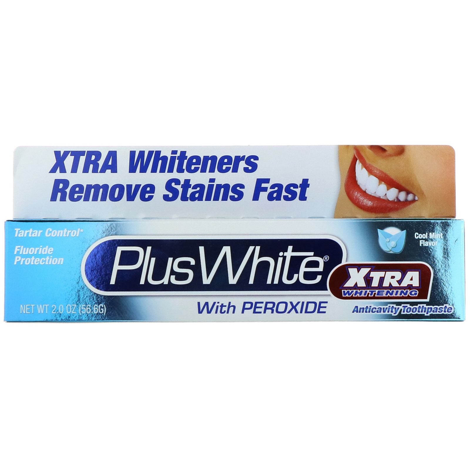 Comprar Plus White, Xtra Whitening with Peroxide, Clean Mint Flavor, 2.0 oz (56.6 g) - Imagem 2
