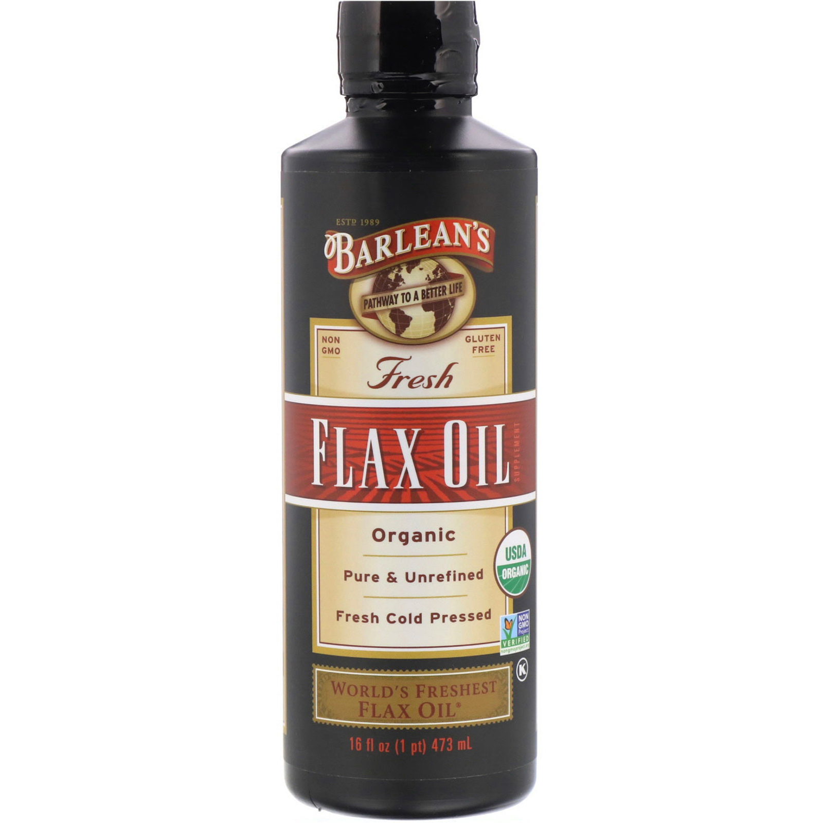 Comprar Barlean's, Orgânico, Fresco, Óleo de Linhaça, 473 ml (16 oz)