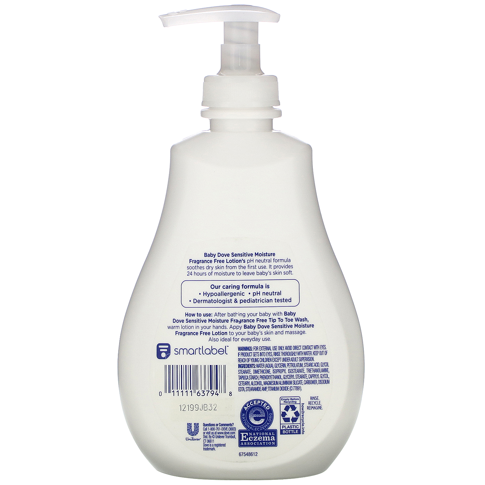 Comprar Dove, Baby, Loção hidratante pele sensível, Sem perfume, 384 ml - Imagem 2