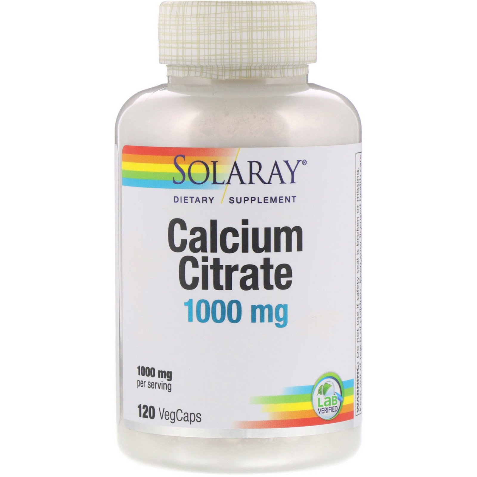 Comprar Solaray, Calcium Citrate, 1,000 mg, 120 VegCaps