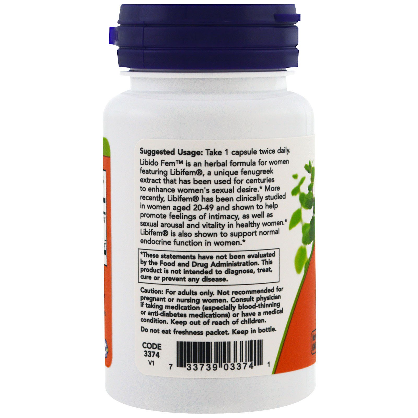 Comprar Now Foods, Libido Fem, 60 Cápsulas Vegetais - Imagem 3