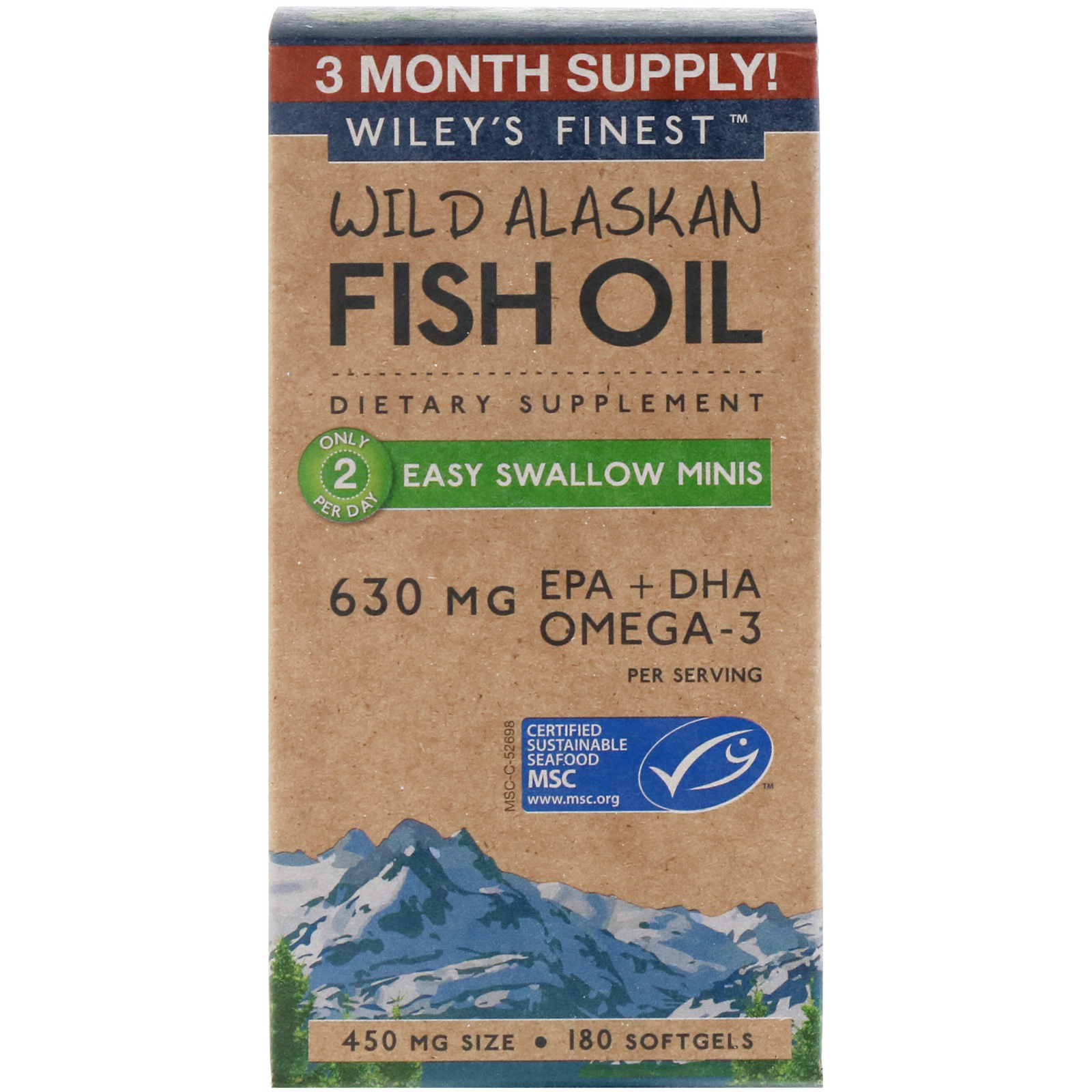 Comprar Wiley's Finest, Óleo de Peixe Selvagem do Alasca, Easy Swallow Minis, 450 mg, 180 Cápsulas Softgel