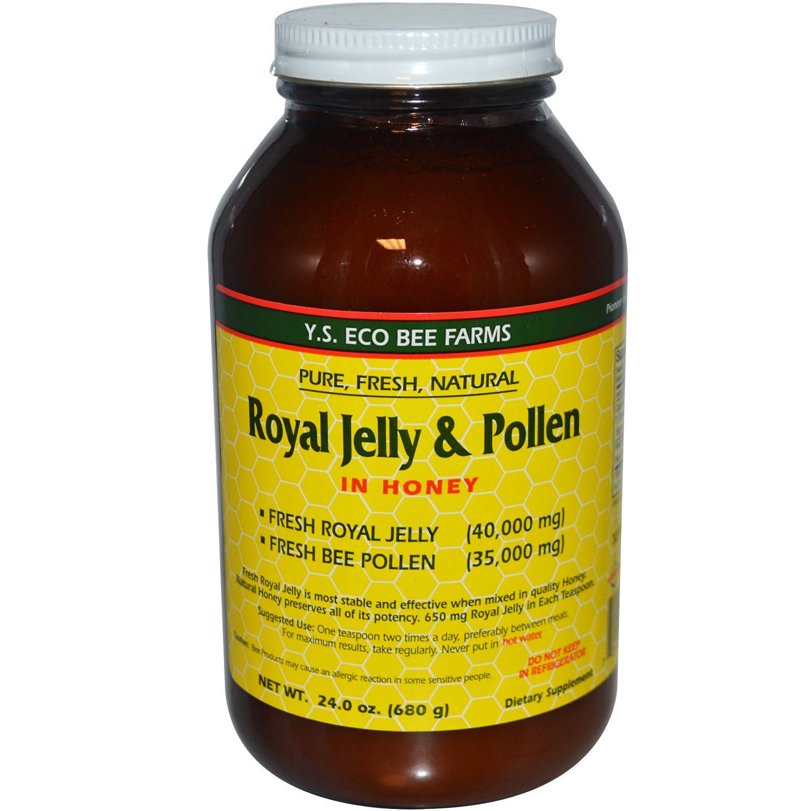 Comprar Y.S. Eco Bee Farms, Royal Jelly & Pollen, In Honey, 24.0 oz (680 g)