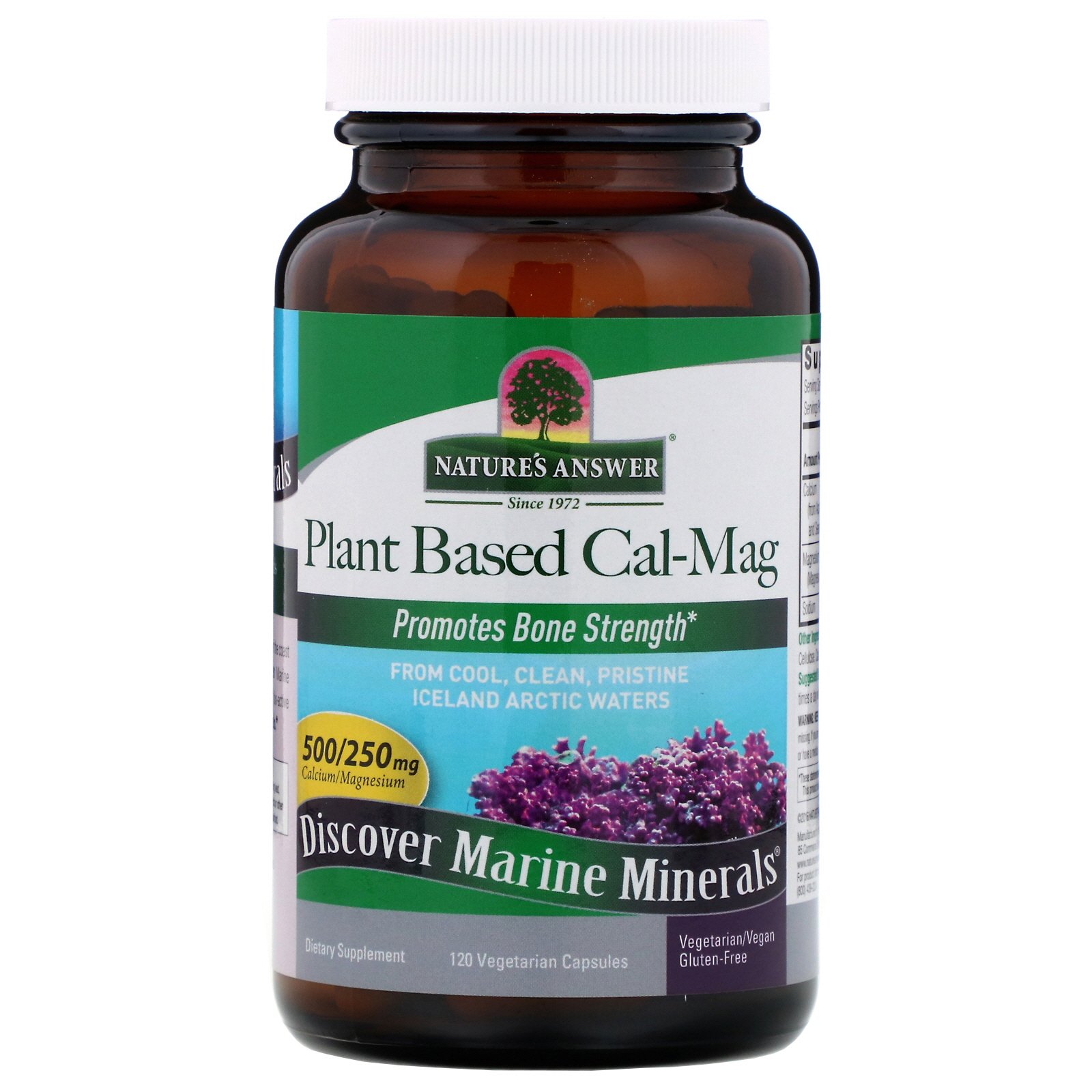 Comprar Nature's Answer, Cal-Mag à Base de Plantas, 500/250 mg, 120 Cápsulas Vegetais - Imagem 3