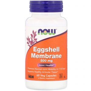 Comprar Now Foods, Membrana da Casca do Ovo, 500 mg, 60 Cápsulas Vegetais