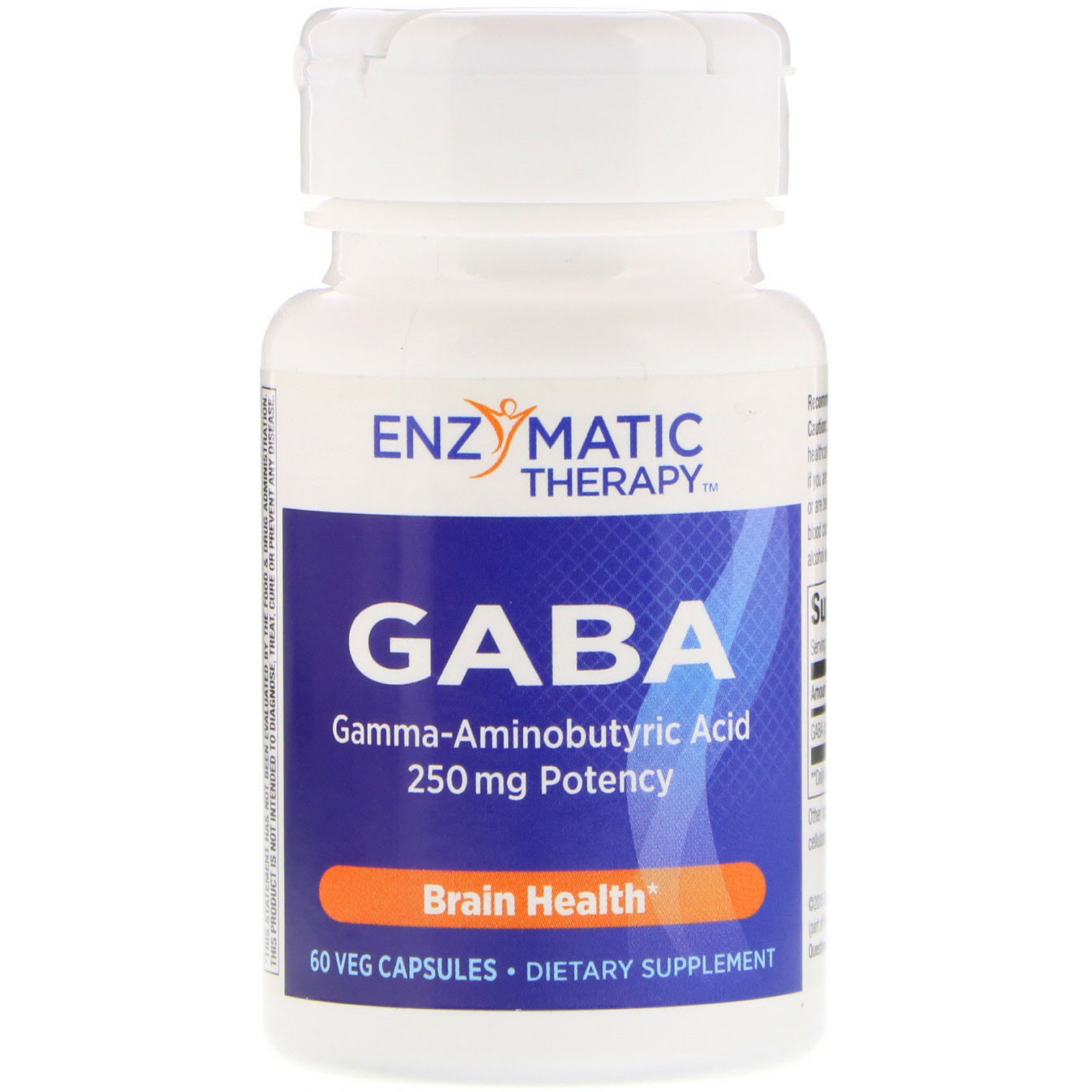Comprar Enzymatic Therapy, GABA, 60 Cápsulas Vegetais