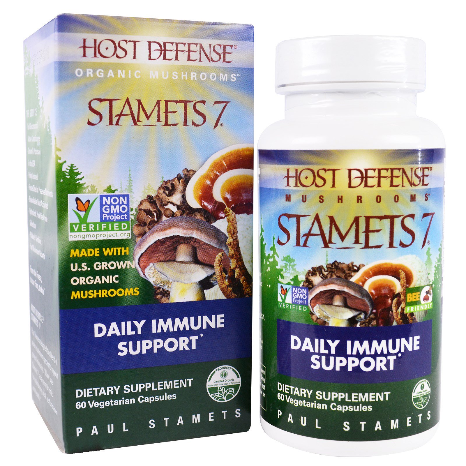 Comprar Fungi Perfecti, Stamets 7, reforço imune diário, 60 cápsulas vegetais