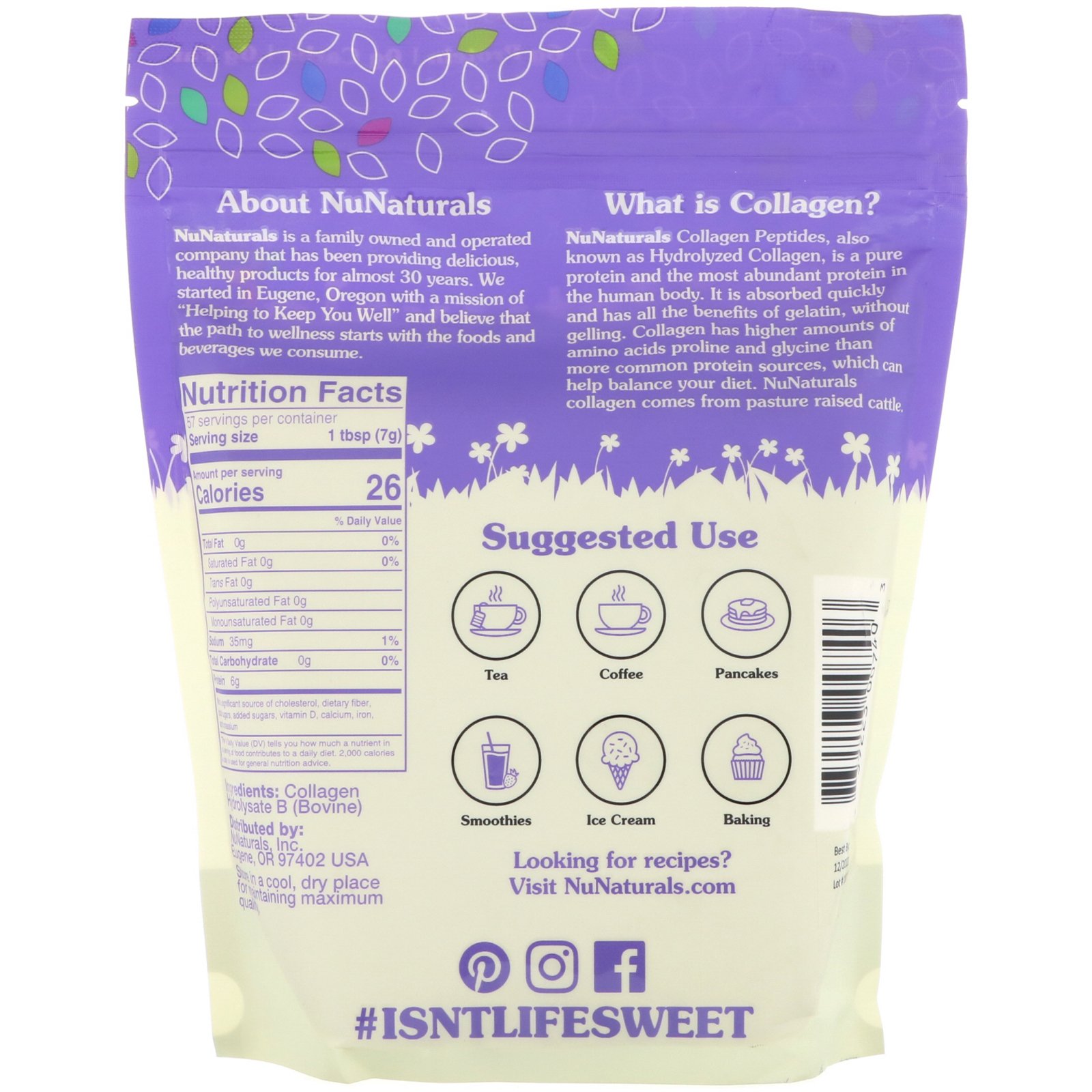 Comprar NuNaturals, Peptídeos de Colágeno, 397 g - Imagem 2