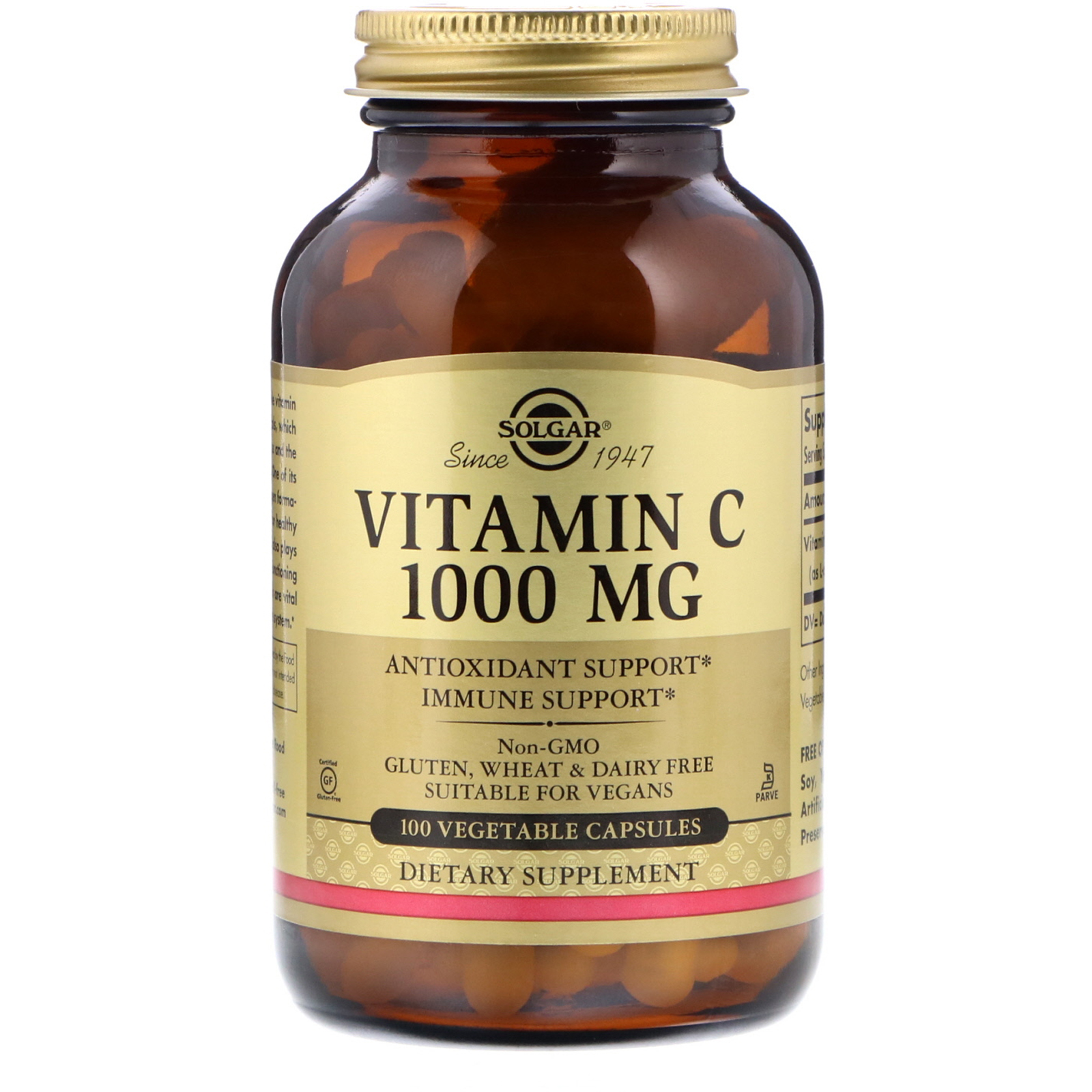 Comprar Solgar, Vitamina C, 1.000mg, 100 Cápsulas Vegetais