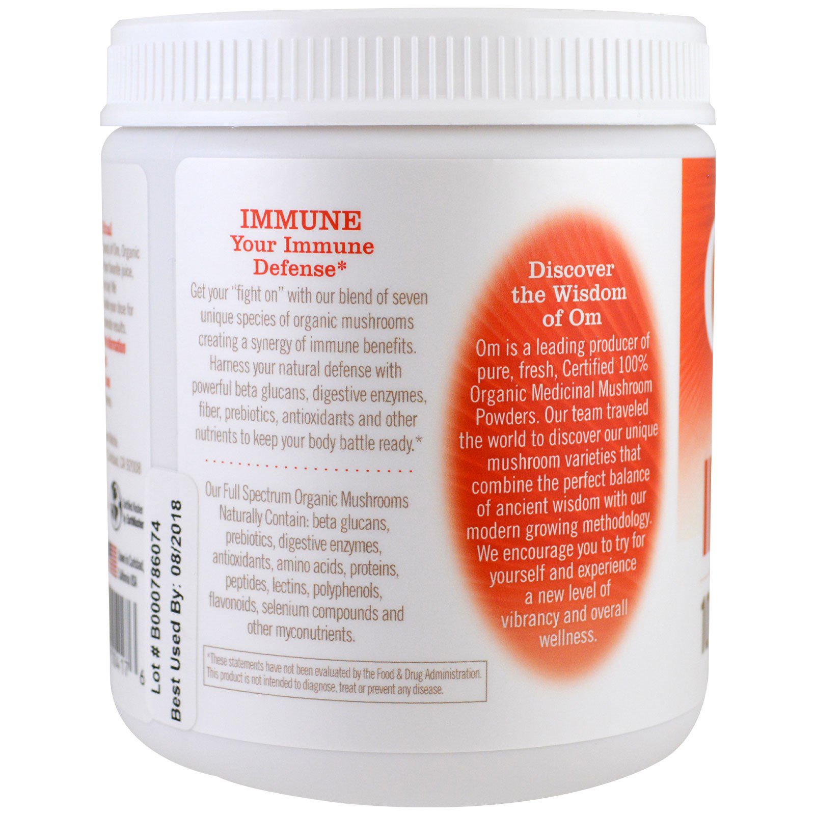 Comprar Organic Mushroom Nutrition, Immune, Certified 100% Organic Mushroom Powder, 7.05 oz (200 g) - Imagem 3