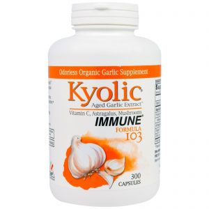Comprar Kyolic, Extrato de Alho Envelhecido, Imune, Fórmula 103, 300 Cápsulas