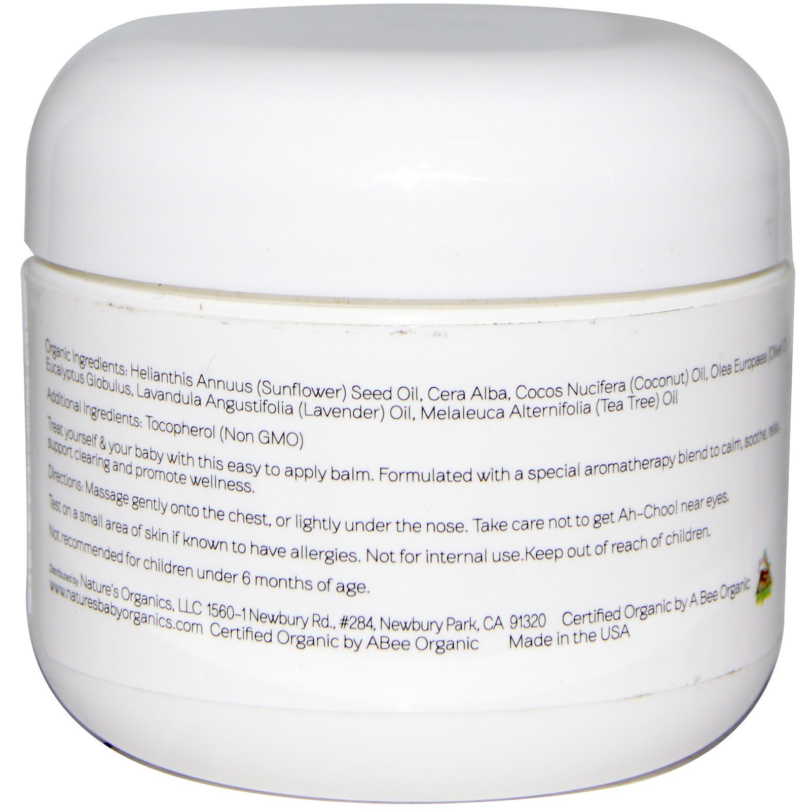 Comprar Nature's Baby Organics, Ah-Choo! Pomada Peitoral, Eucalipto, 56,7 g (2 oz) - Imagem 2