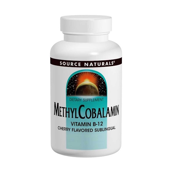 Comprar Source Naturals, Metilcobalamina, sabor cereja, 1 mg, 120 drágeas BioLingual