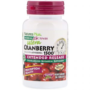 Comprar Nature's Plus, Herbal Actives, Ultra Cranberry 1500, 1,500 mcg, 30 Vegetarian Tablets