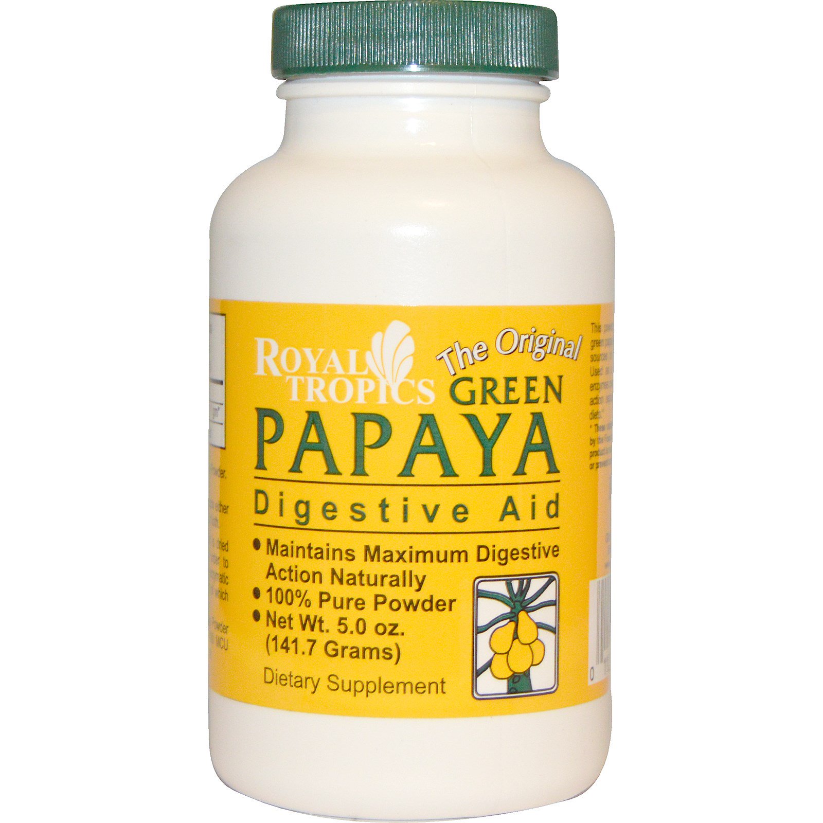 Comprar Royal Tropics, The Original Green Papaya, Auxílio Digestivo, 141,6 g (5 oz)