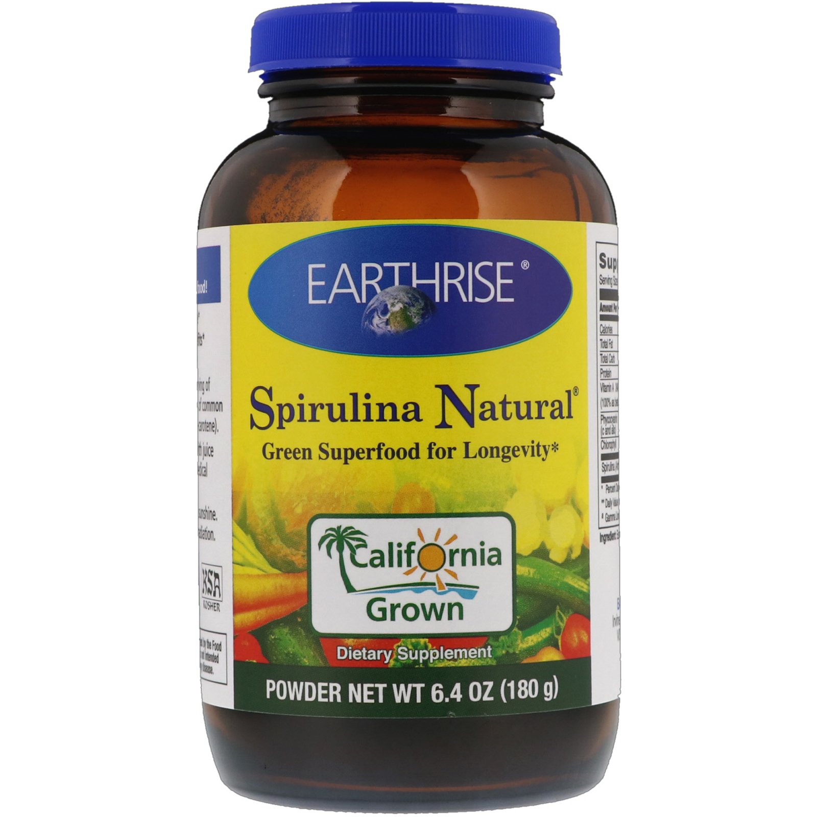 Comprar Earthrise, Pó Natural de Spirulina, 6,4 oz (180 g)