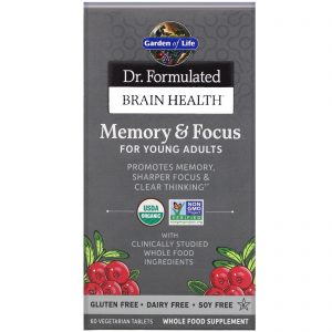 Comprar Garden of Life, Dr. Formulated para a Saúde Cerebral, Memória e Foco para Jovens Adultos, 60 Comprimidos Vegetarianos