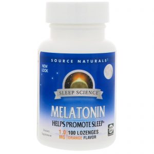 Comprar Source Naturals, Melatonina, Sabor de Laranja, 1,0 mg, 100 Pastilhas