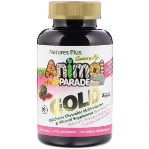 Comprar Nature's Plus, Source of Life, Animal Parade Gold, Suplemento Multivitamínico e Mineral Infantil Mastigável, Melancia, 120 Comprimidos em Forma de Animal