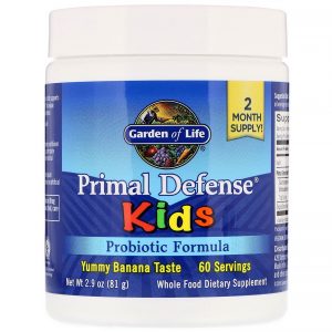 Comprar Garden of Life, Crianças, Defesa Primária, Fórmula Probiotica, Sabor Natural de Banana, 81 g (2,9 oz)