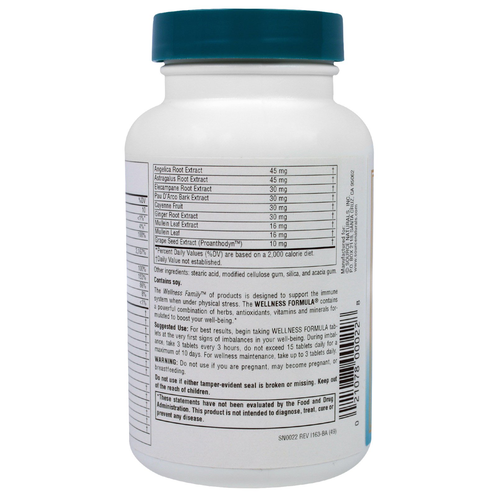 Comprar Source Naturals, Wellness Formula, Herbal Defense Complex, 90 Tablets - Imagem 3