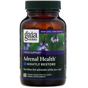 Comprar Gaia Herbs, Adrenal Health, Nightly Restore, 120 Fitocápsulas Líquidas Veganas