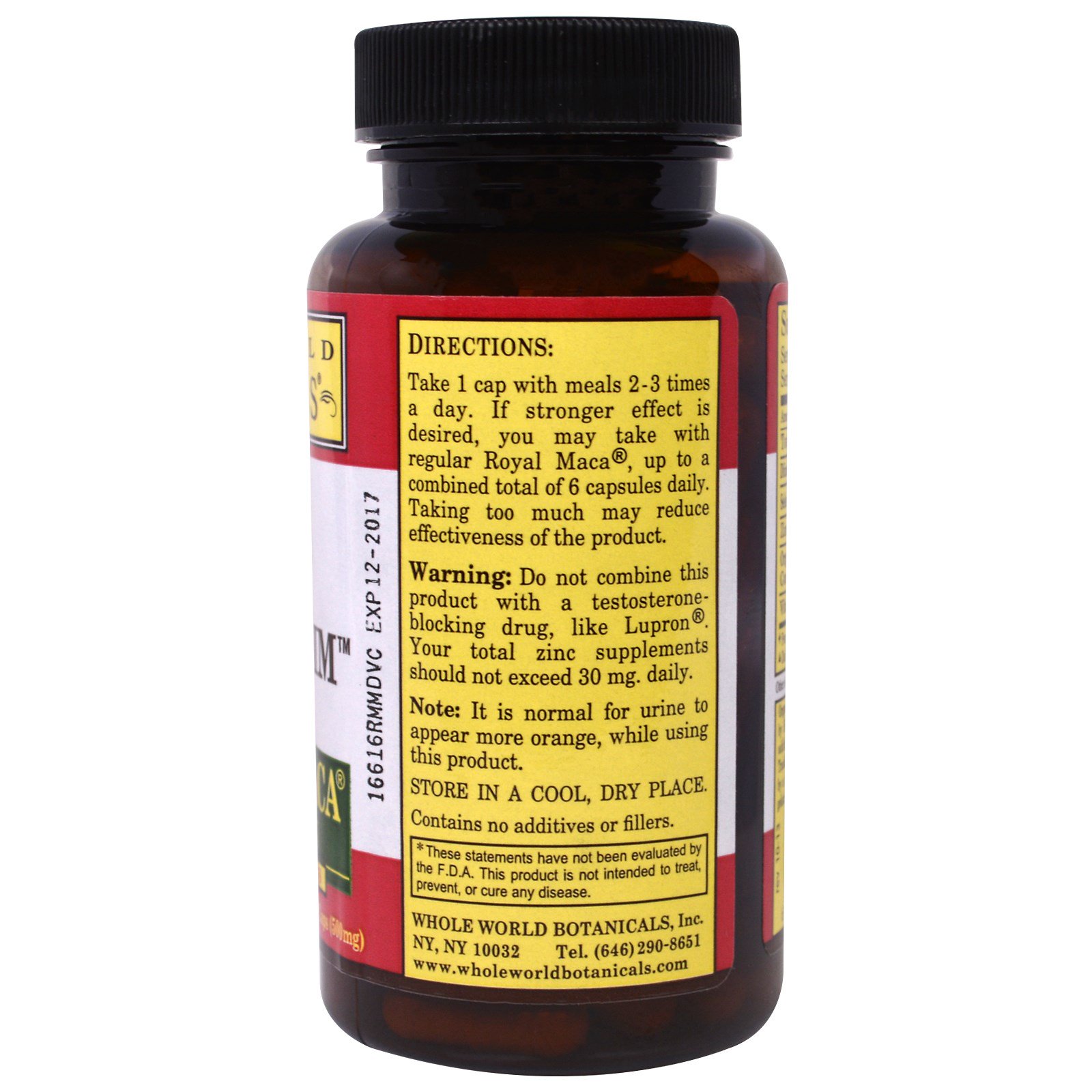 Comprar Whole World Botanicals, Maca Super Royal para Homens, 500 mg, 90 Cápsulas Vegetais - Imagem 3