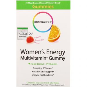 Comprar Rainbow Light, Goma Multivitamínica Energética para Mulheres, Delicioso Sabor de Casca de Laranja, 30 Sachês