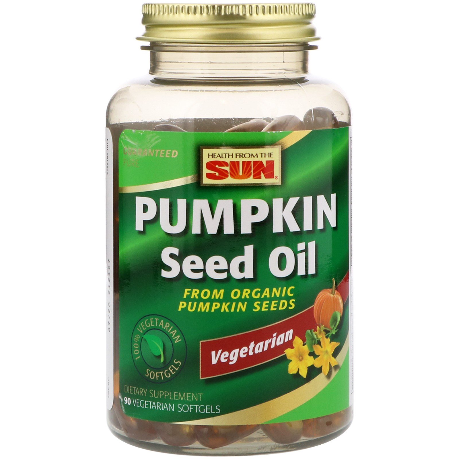 Comprar Health From The Sun, Óleo de Semente de Abóbora, 90 Cápsulas Gelatinosas Vegetarianas