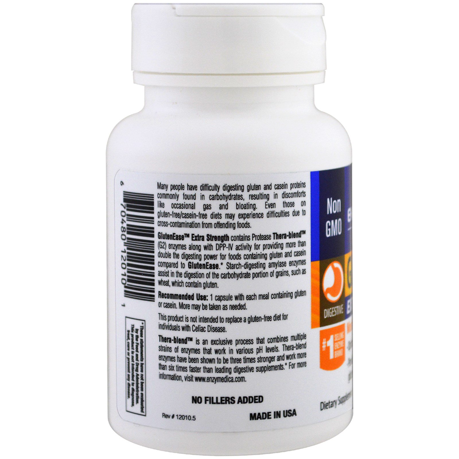 Comprar Enzymedica, GlutenEase, Extra Potência, 30 Cápsulas - Imagem 3