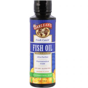Comprar Barlean's, Óleo de Peixe Fresco, Ômega 3 e EPA/DHA, Sabor Laranja, 8 fl oz (236 ml)