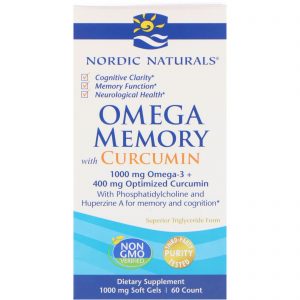 Comprar Nordic Naturals, Omega Memory com Curcumina, 1.000 mg, 60 Cápsulas Softgel